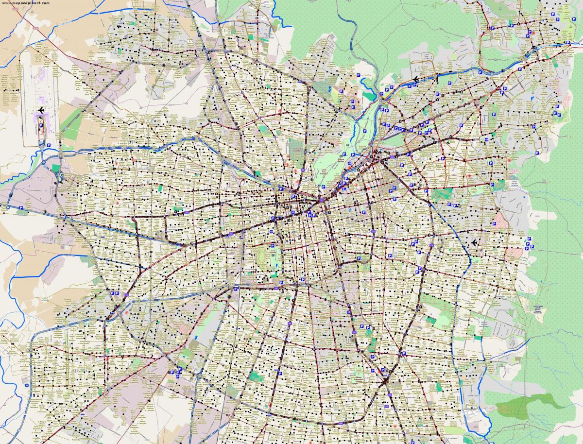 carte de la ville de santiago du Chili