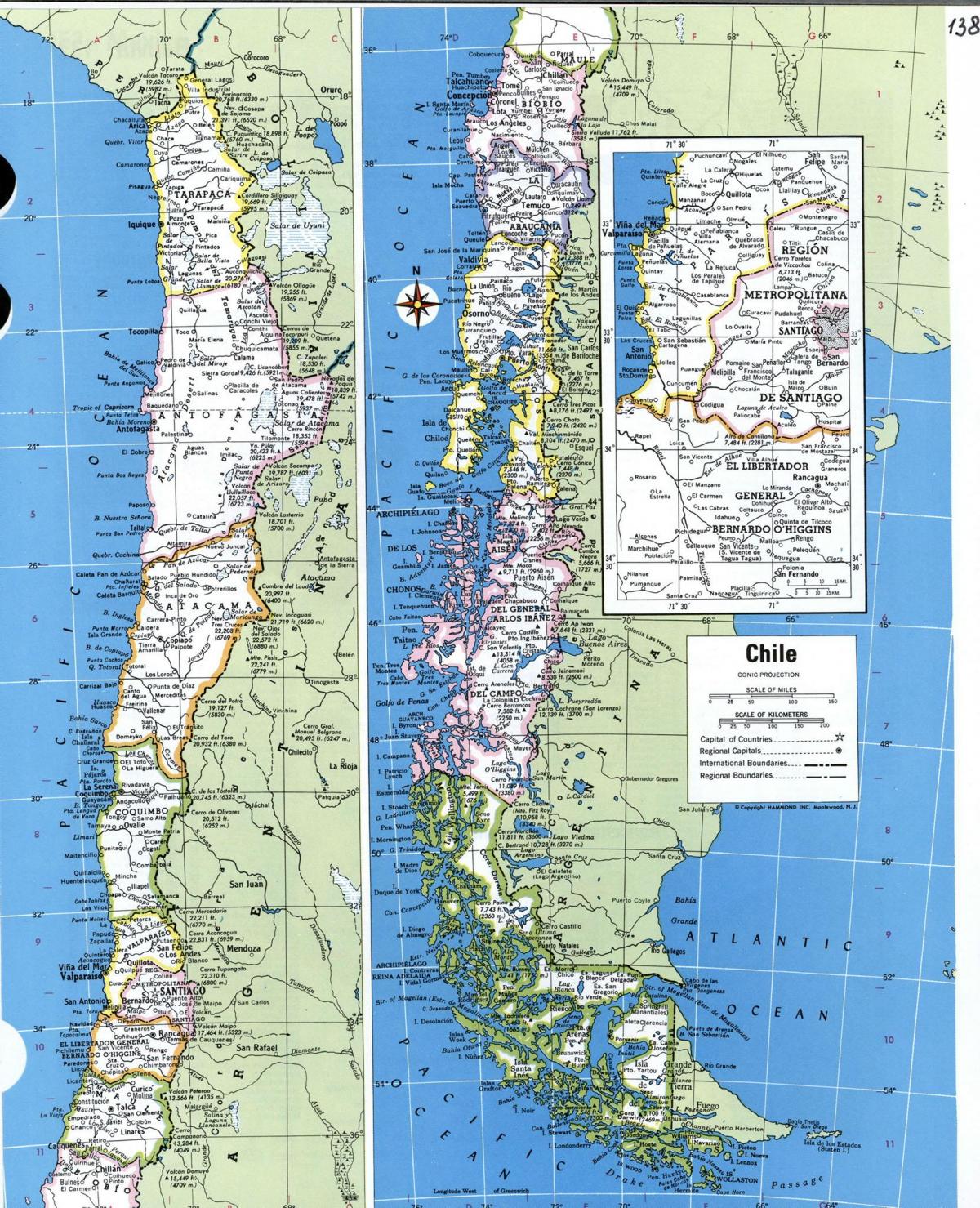 Carte détaillée du Chili