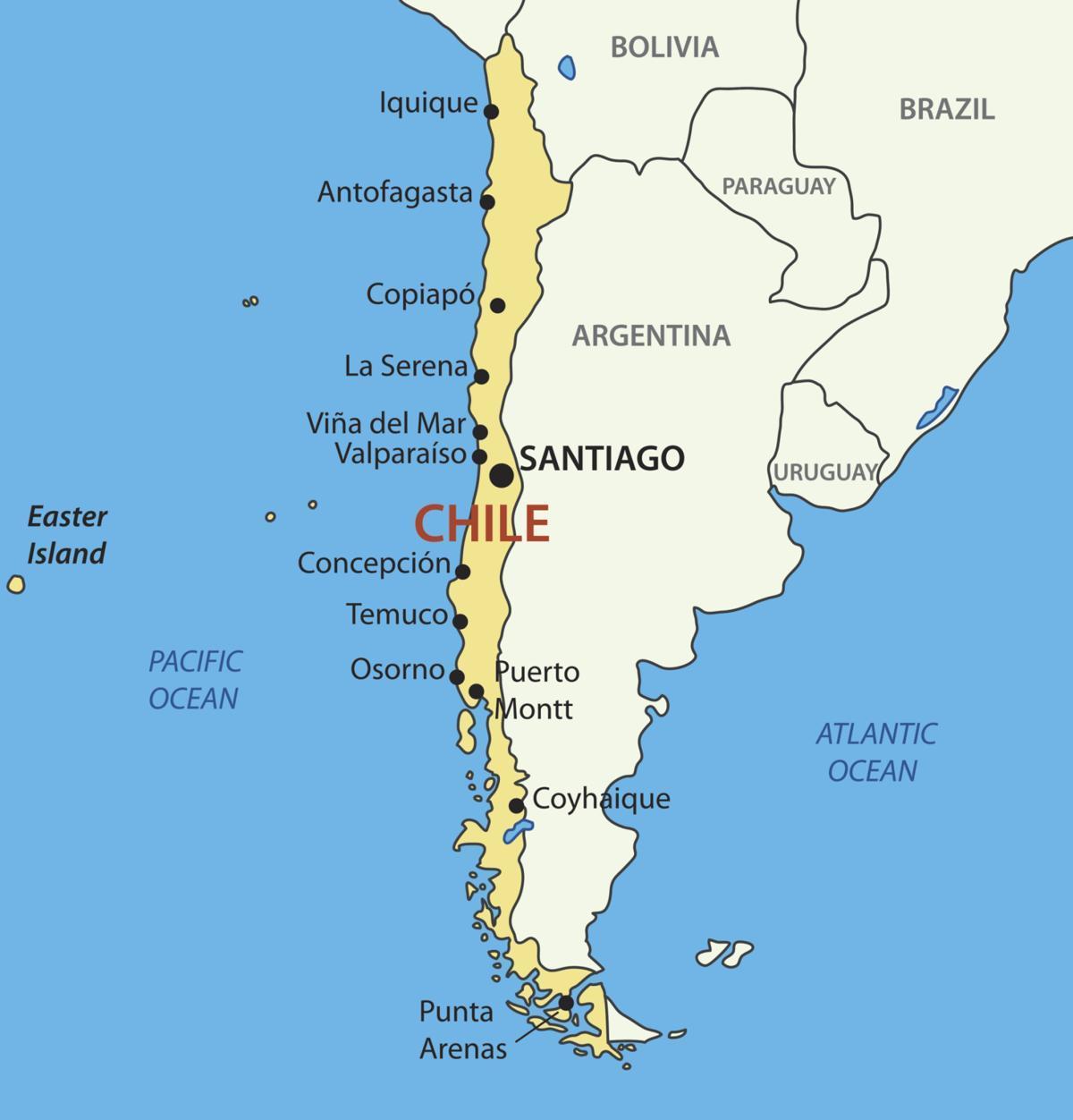 Carte du Chili pays