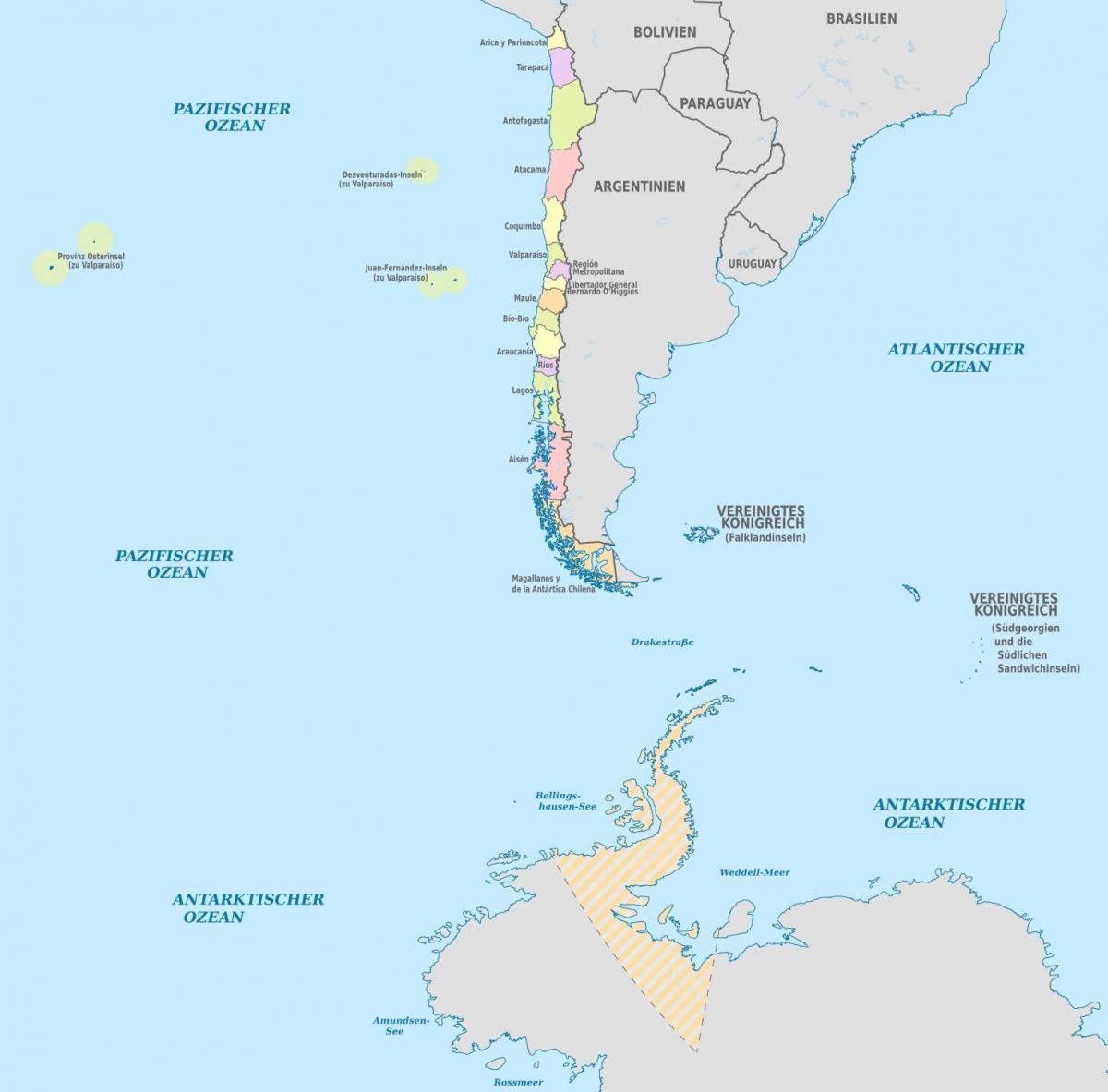 Carte du Chili iles