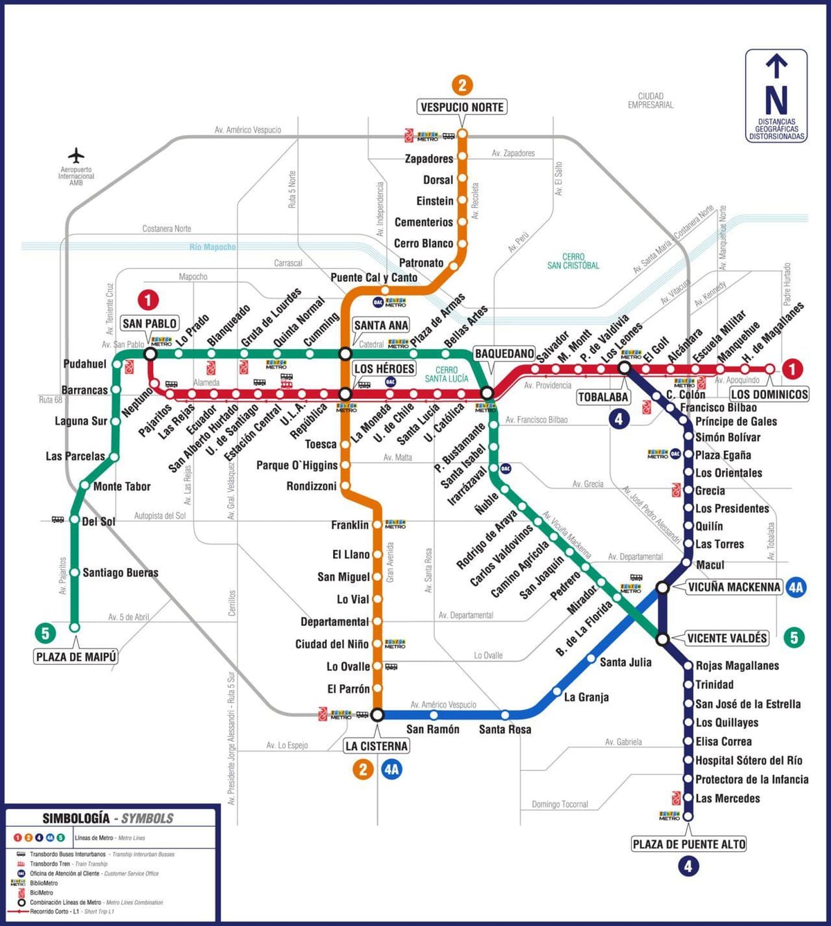 Carte du Chili métro