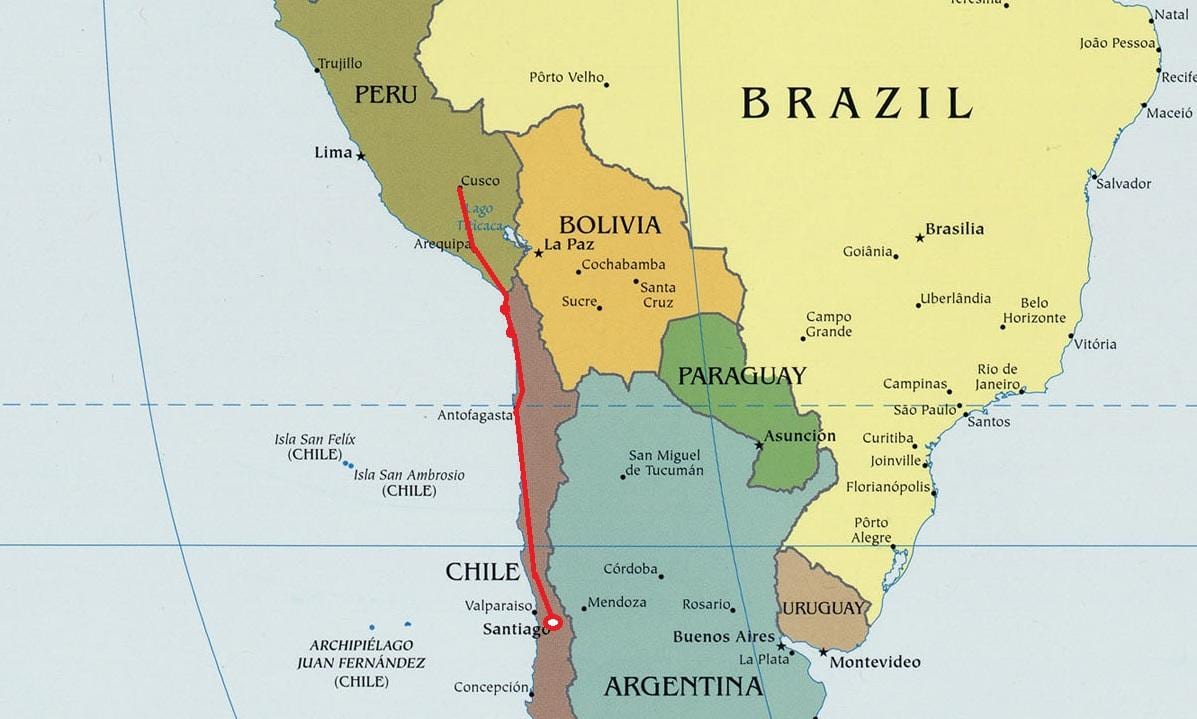 Carte du nord du Chili