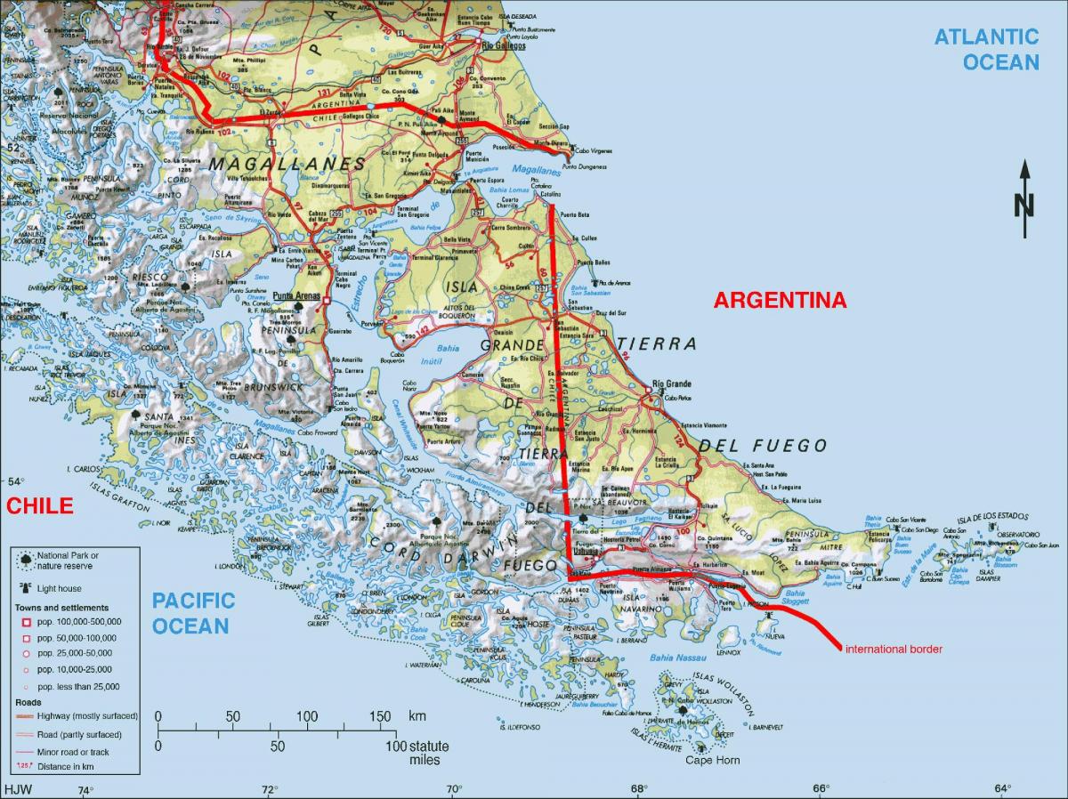 sud du Chili carte