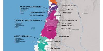 Chili, pays de vin de la carte