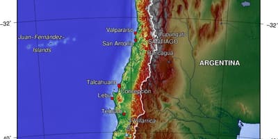 Les montagnes du Chili carte