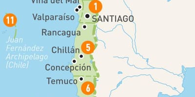 Chili provinces de la carte