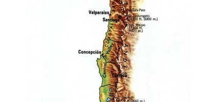 Carte topographique du Chili
