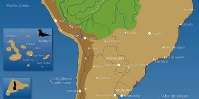 Carte de la cordillère des andes au Chili