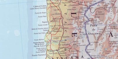 Carte du Chili route 
