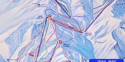 Carte du Chili stations de ski