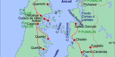 Carte de chiloé au Chili
