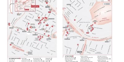 Le centre-ville de santiago du Chili carte