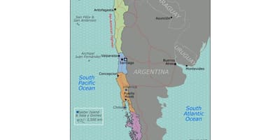 Carte de valdivia au Chili
